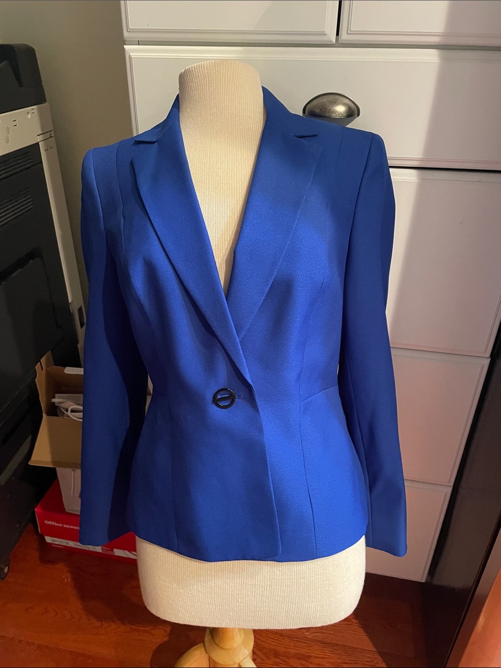 Kasper Cobalt Blue Single-Button Blazer